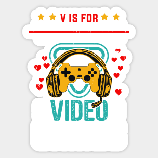 V Is For Video Game - Valentine Day Sticker